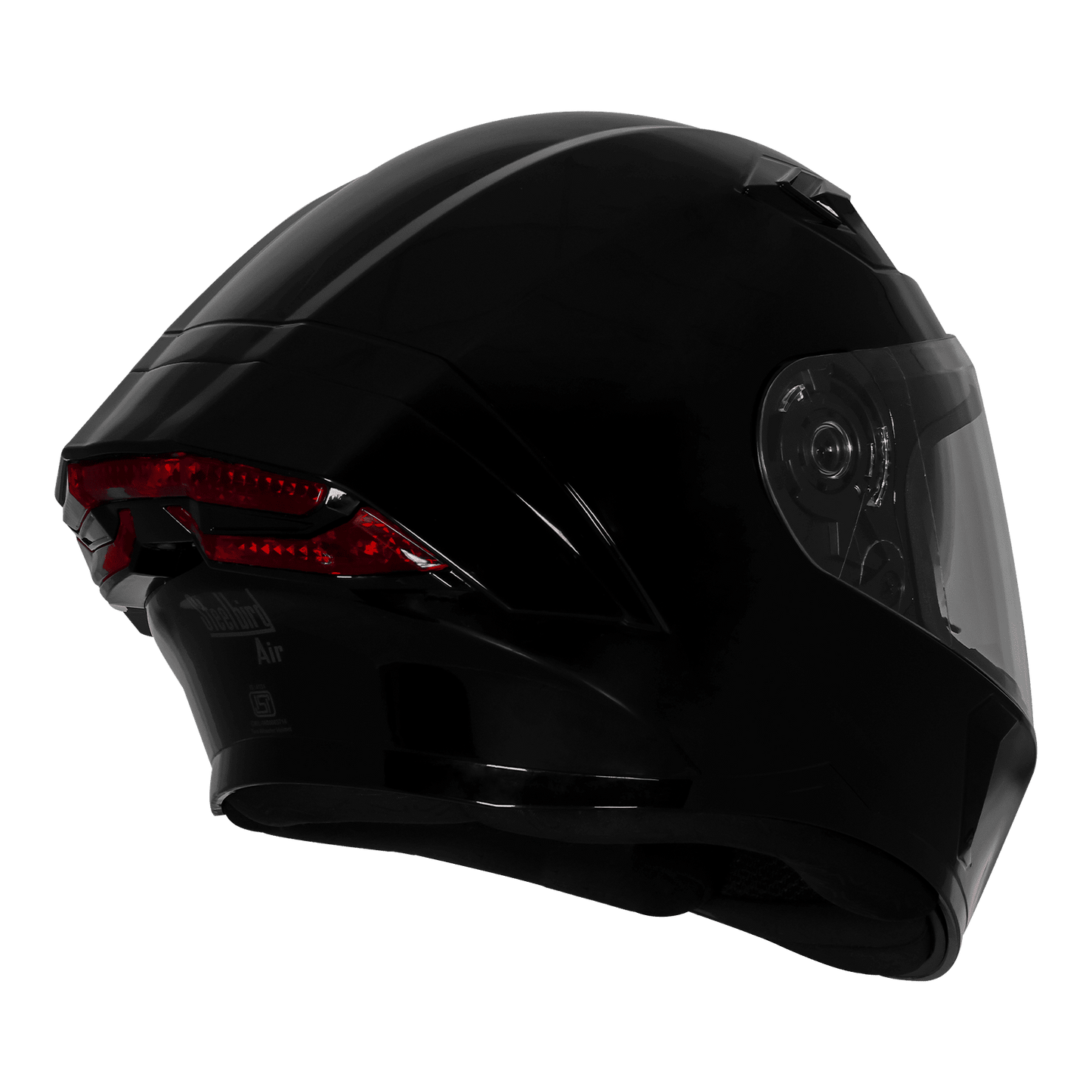 STEELBIRD SBA-11 ISS Dual Visor with Red Light Helmet - Glossy Black