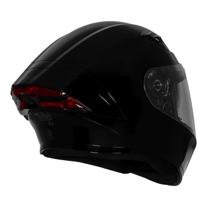 STEELBIRD SBA-11 ISS Dual Visor with Red Light Helmet - Glossy Black