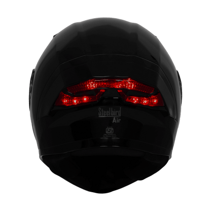 STEELBIRD SBA-11 ISS Dual Visor with Red Light Helmet - Glossy Black