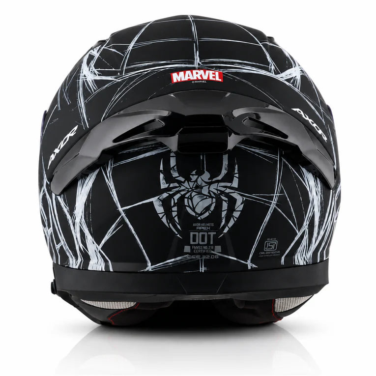 AXOR Apex Marvel Spider Man Edition Helmet - DULL BLACK WHITE
