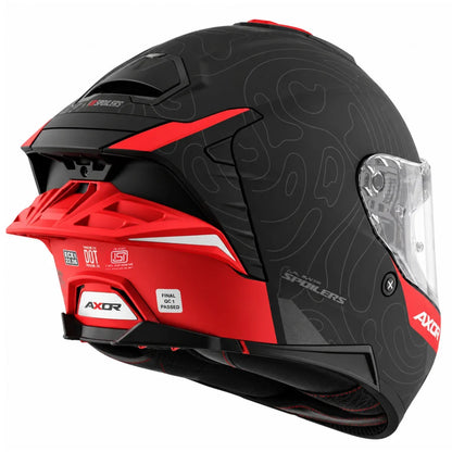 AXOR Brutale Airwaves Dual Spoiler Helmet - Dull Black Red