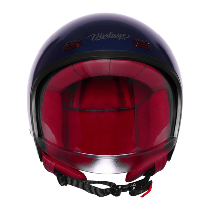 STEELBIRD SBH-67 VINTAGE DOT 5.O HELMET - GLOSSY ARMADA BLUE