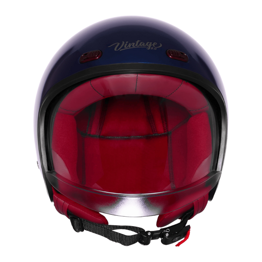 STEELBIRD SBH-67 VINTAGE DOT 5.O HELMET - GLOSSY/MATT ARMADA BLUE