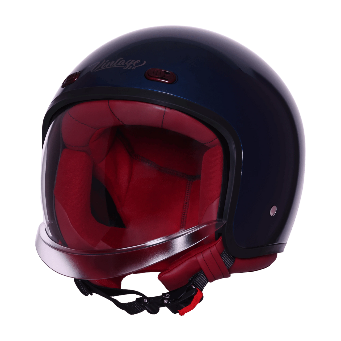 STEELBIRD SBH-67 VINTAGE DOT 5.O HELMET - GLOSSY ARMADA BLUE