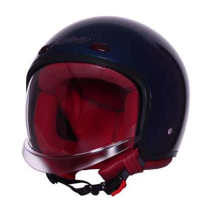 STEELBIRD SBH-67 VINTAGE DOT 5.O HELMET - GLOSSY ARMADA BLUE