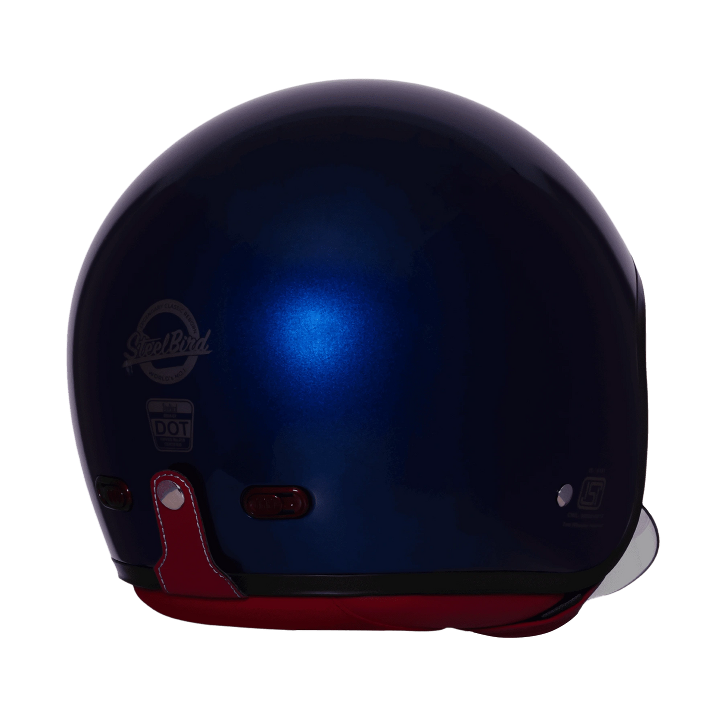 STEELBIRD SBH-67 VINTAGE DOT 5.O HELMET - GLOSSY ARMADA BLUE