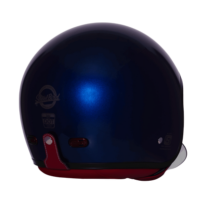STEELBIRD SBH-67 VINTAGE DOT 5.O HELMET - GLOSSY ARMADA BLUE