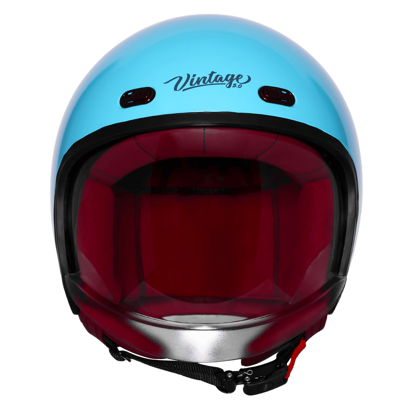 STEELBIRD SBH-67 VINTAGE DOT 5.O HELMET - GLOSSY JAZZ BLUE