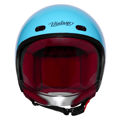 STEELBIRD SBH-67 VINTAGE DOT 5.O HELMET - GLOSSY JAZZ BLUE