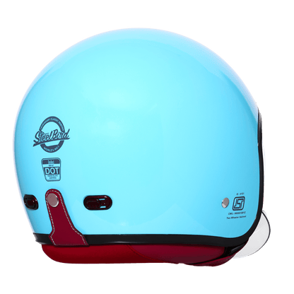 STEELBIRD SBH-67 VINTAGE DOT 5.O HELMET - GLOSSY JAZZ BLUE