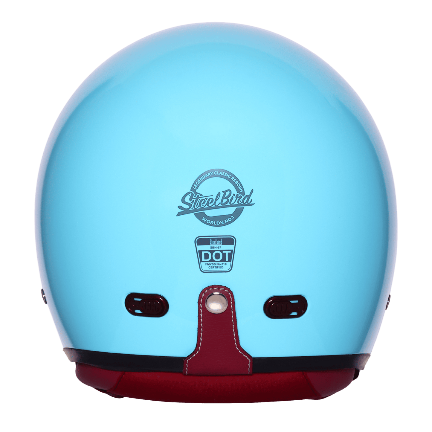 STEELBIRD SBH-67 VINTAGE DOT 5.O HELMET - GLOSSY JAZZ BLUE