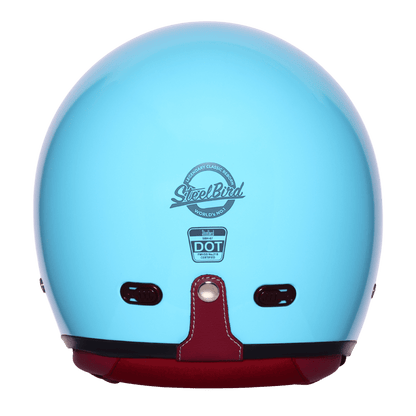 STEELBIRD SBH-67 VINTAGE DOT 5.O HELMET - GLOSSY JAZZ BLUE