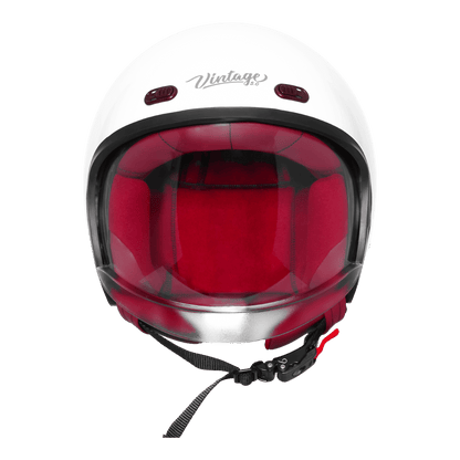 STEELBIRD SBH-67 VINTAGE DOT 5.O HELMET - GLOSSY WHITE