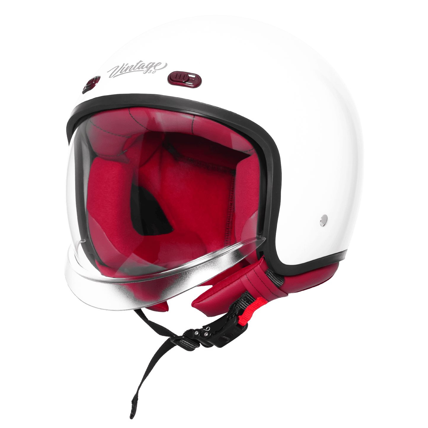 STEELBIRD SBH-67 VINTAGE DOT 5.O HELMET - GLOSSY WHITE