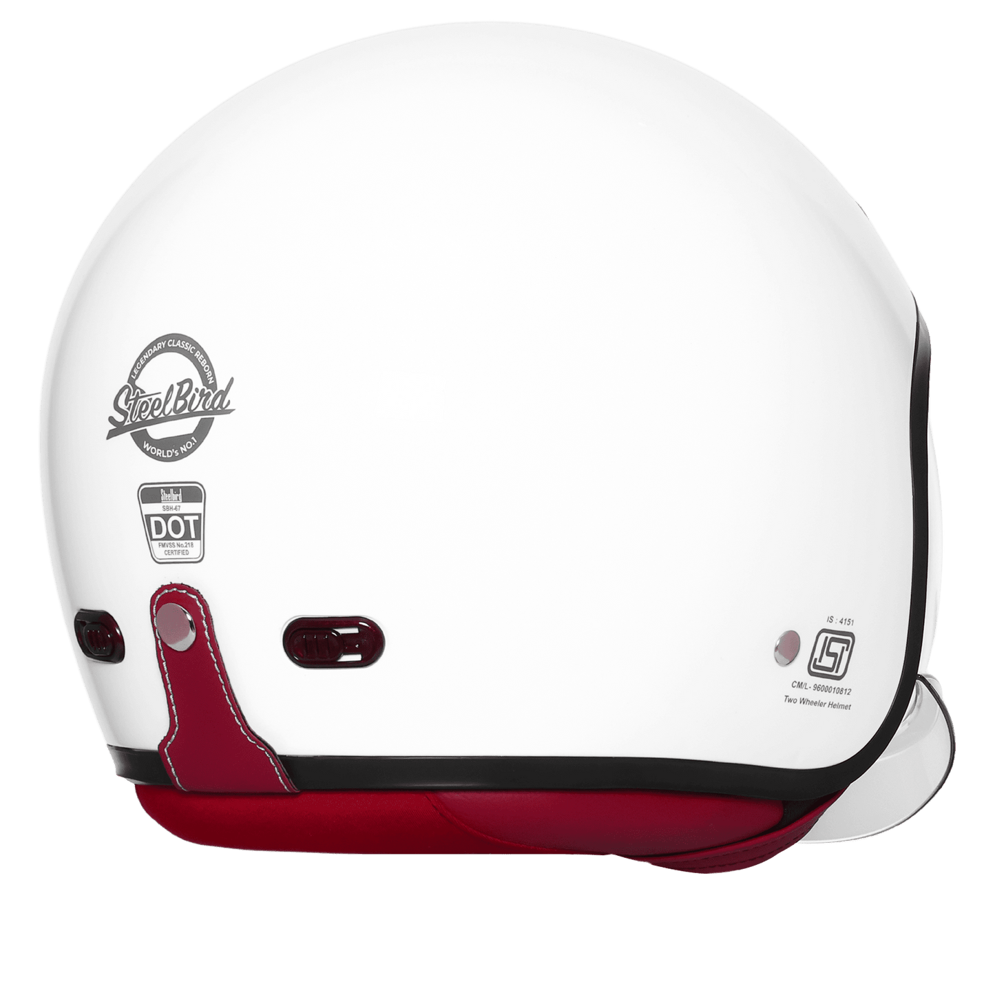 STEELBIRD SBH-67 VINTAGE DOT 5.O HELMET - GLOSSY WHITE