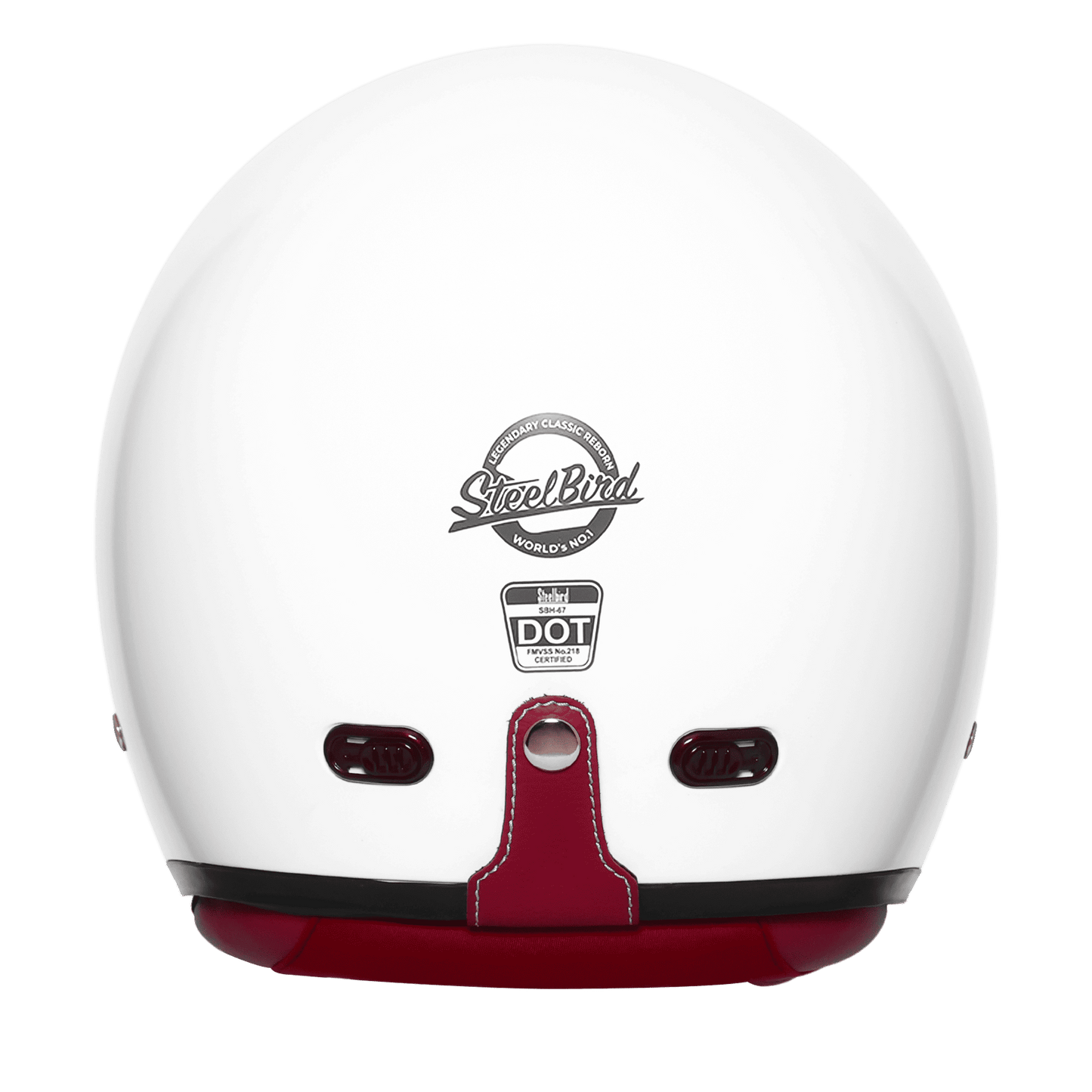 STEELBIRD SBH-67 VINTAGE DOT 5.O HELMET - GLOSSY WHITE