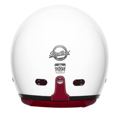 STEELBIRD SBH-67 VINTAGE DOT 5.O HELMET - GLOSSY WHITE