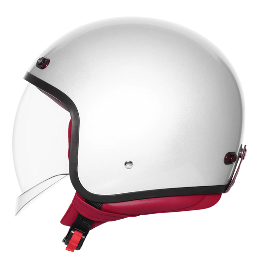 STEELBIRD SBH-67 VINTAGE DOT 5.O HELMET - GLOSSY SILVER