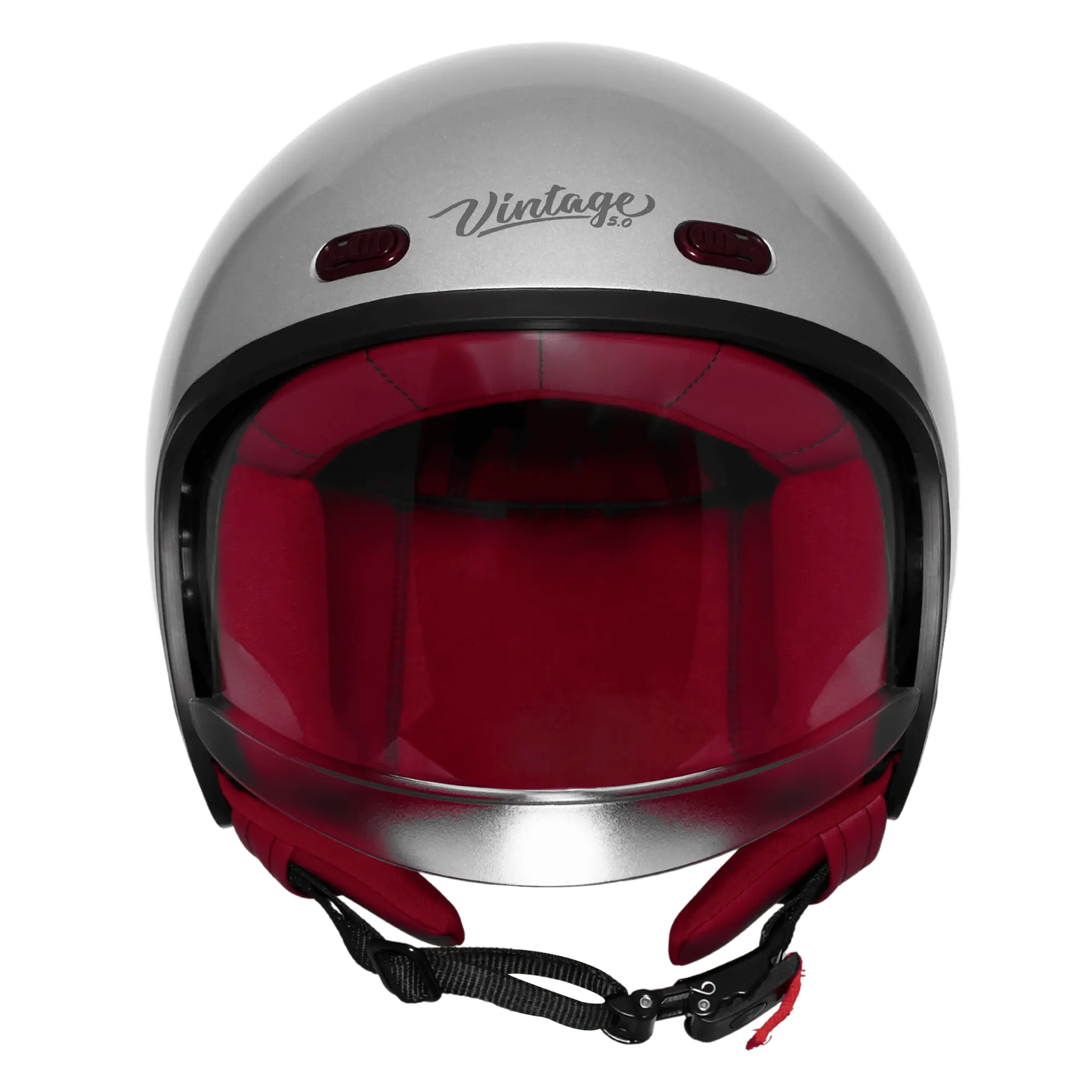 STEELBIRD SBH-67 VINTAGE DOT 5.O HELMET - GLOSSY SILVER