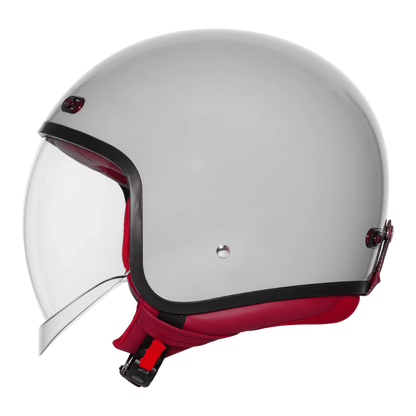STEELBIRD SBH-67 VINTAGE DOT 5.O HELMET - GLOSSY TITANIUM GREY