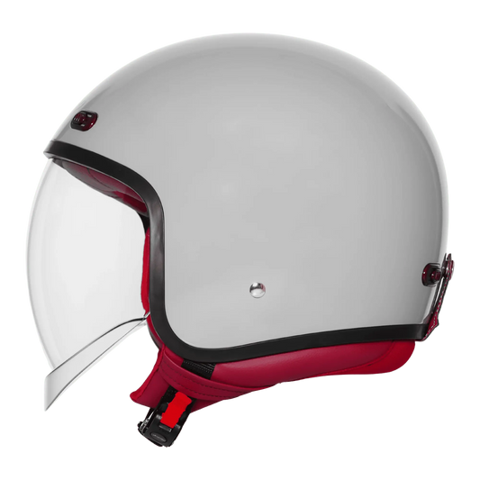 STEELBIRD SBH-67 VINTAGE DOT 5.O HELMET - GLOSSY TITANIUM GREY