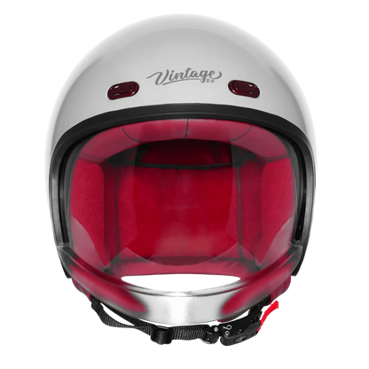 STEELBIRD SBH-67 VINTAGE DOT 5.O HELMET - GLOSSY TITANIUM GREY