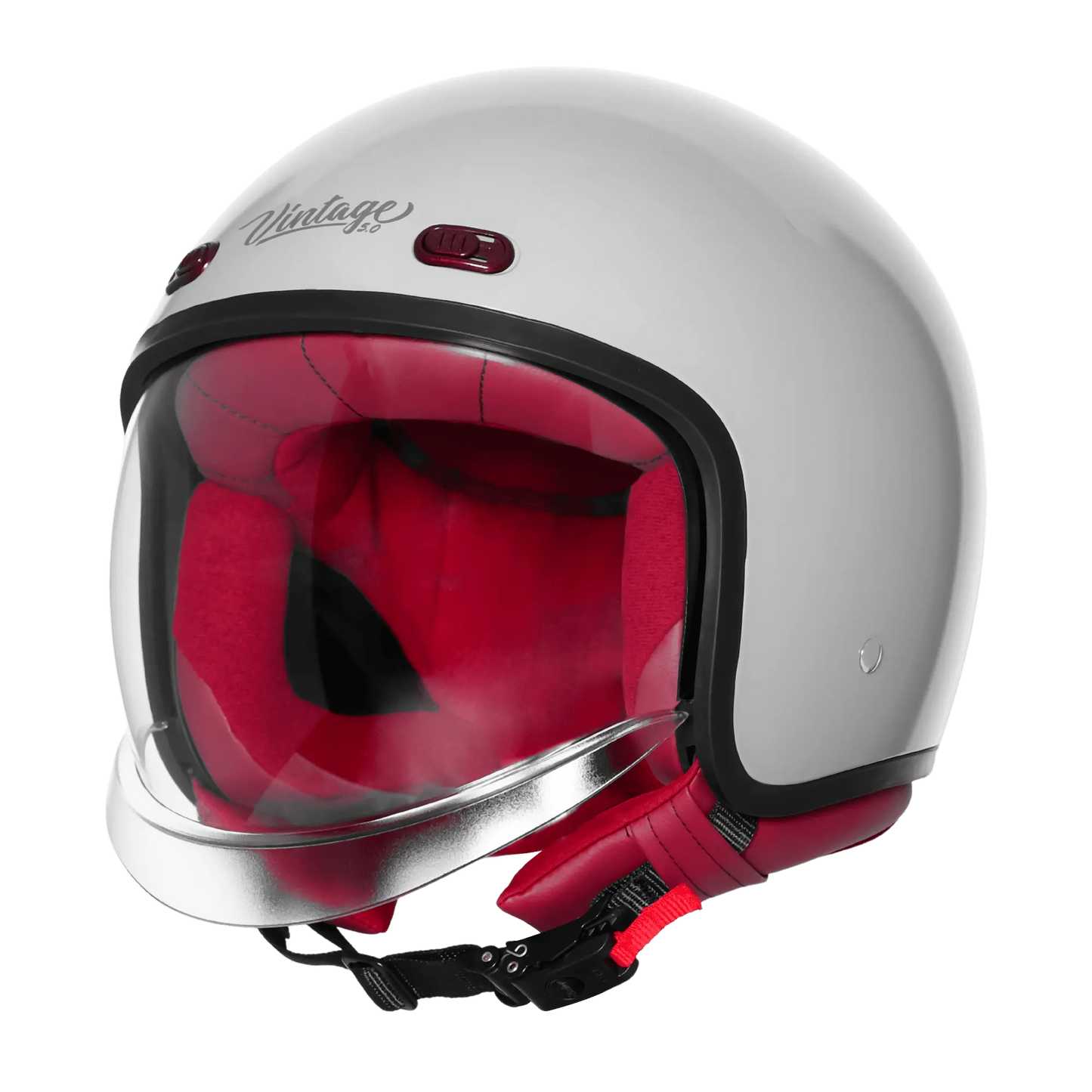 STEELBIRD SBH-67 VINTAGE DOT 5.O HELMET - GLOSSY TITANIUM GREY