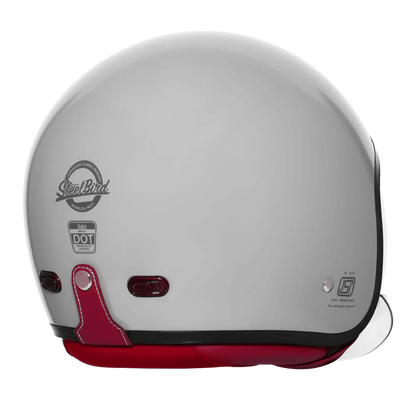 STEELBIRD SBH-67 VINTAGE DOT 5.O HELMET - GLOSSY TITANIUM GREY
