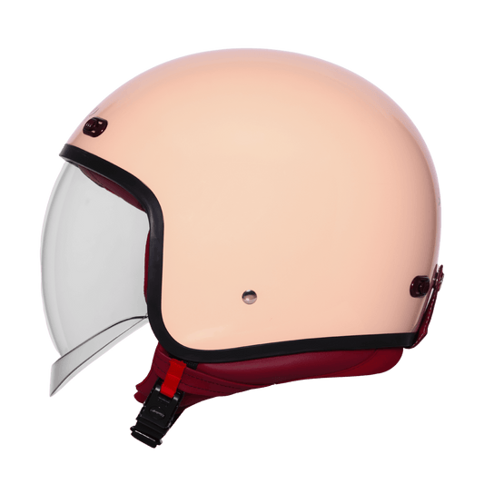 STEELBIRD SBH-67 VINTAGE DOT 5.O HELMET - GLOSSY CORAL PEACH