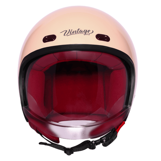 STEELBIRD SBH-67 VINTAGE DOT 5.O HELMET - GLOSSY CORAL PEACH