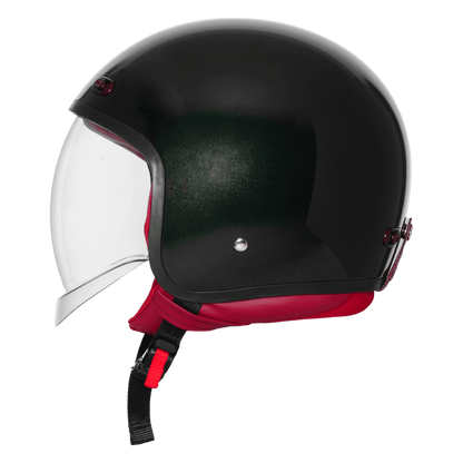 STEELBIRD SBH-67 VINTAGE DOT 5.O HELMET - GLOSSY EXOTIC GREEN