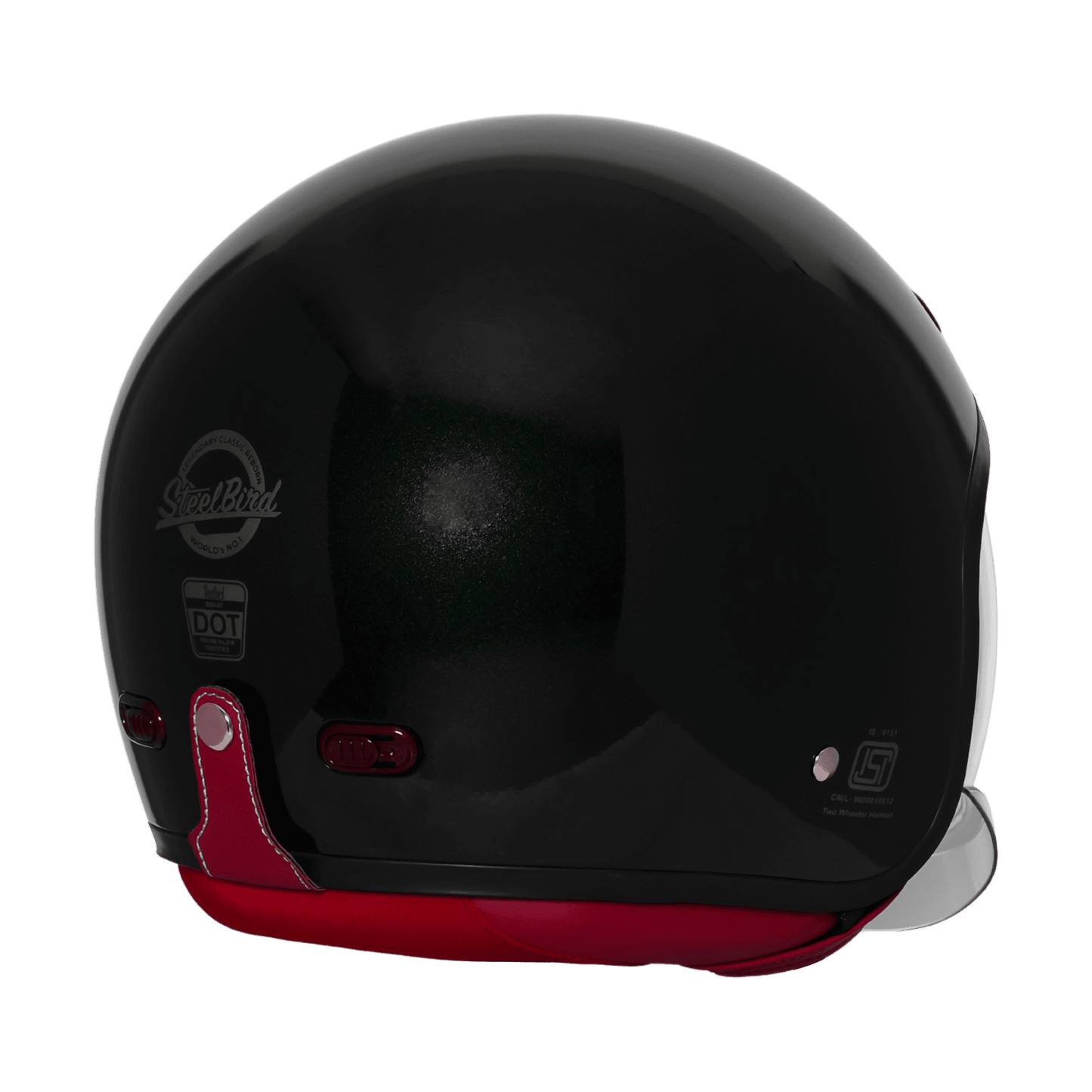 STEELBIRD SBH-67 VINTAGE DOT 5.O HELMET - GLOSSY EXOTIC GREEN