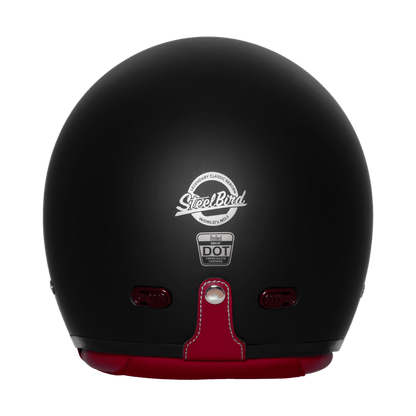 STEELBIRD SBH-67 VINTAGE DOT 5.O HELMET - MATT BLACK