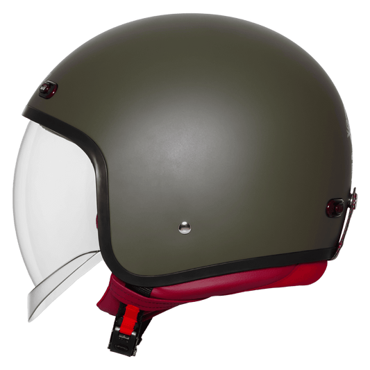 STEELBIRD SBH-67 VINTAGE DOT 5.O HELMET - MATT BATTLE GREEN