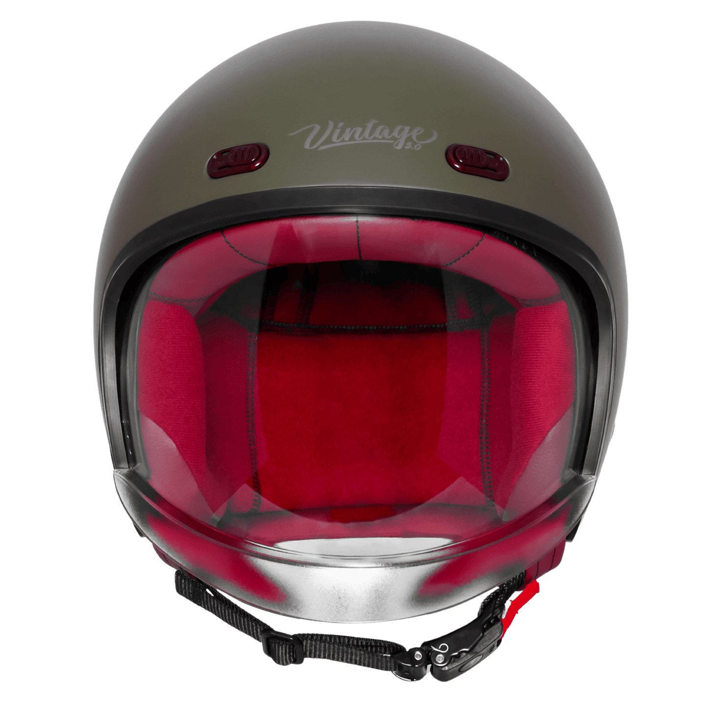 STEELBIRD SBH-67 VINTAGE DOT 5.O HELMET - MATT BATTLE GREEN
