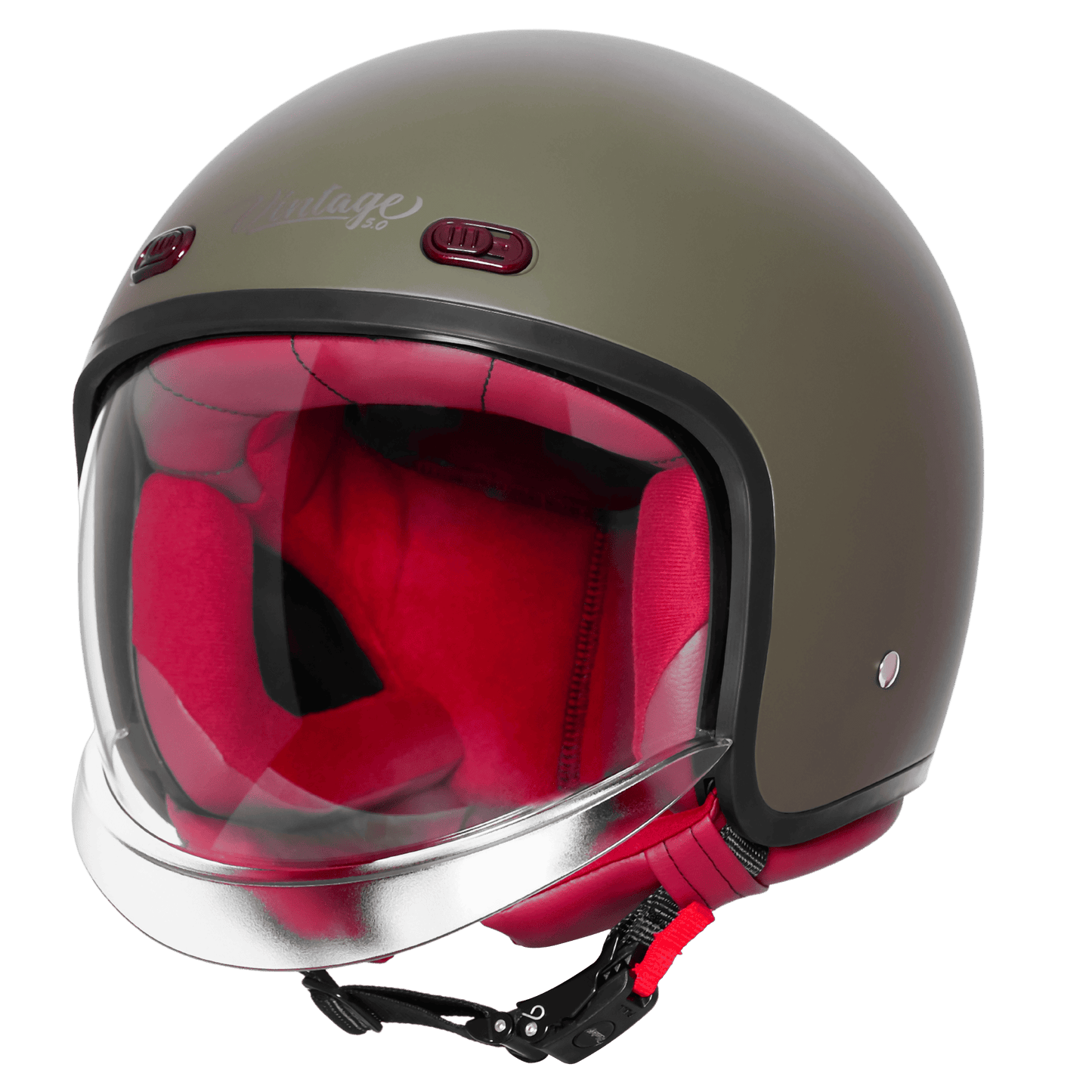 STEELBIRD SBH-67 VINTAGE DOT 5.O HELMET - MATT BATTLE GREEN