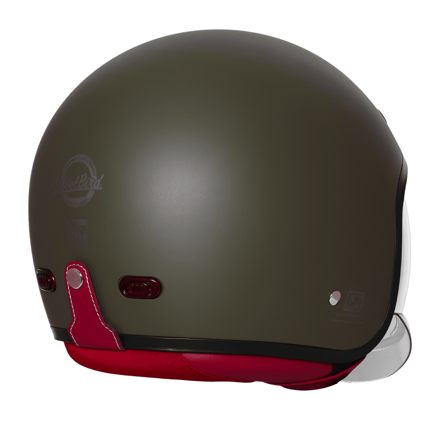 STEELBIRD SBH-67 VINTAGE DOT 5.O HELMET - MATT BATTLE GREEN