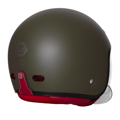 STEELBIRD SBH-67 VINTAGE DOT 5.O HELMET - MATT BATTLE GREEN