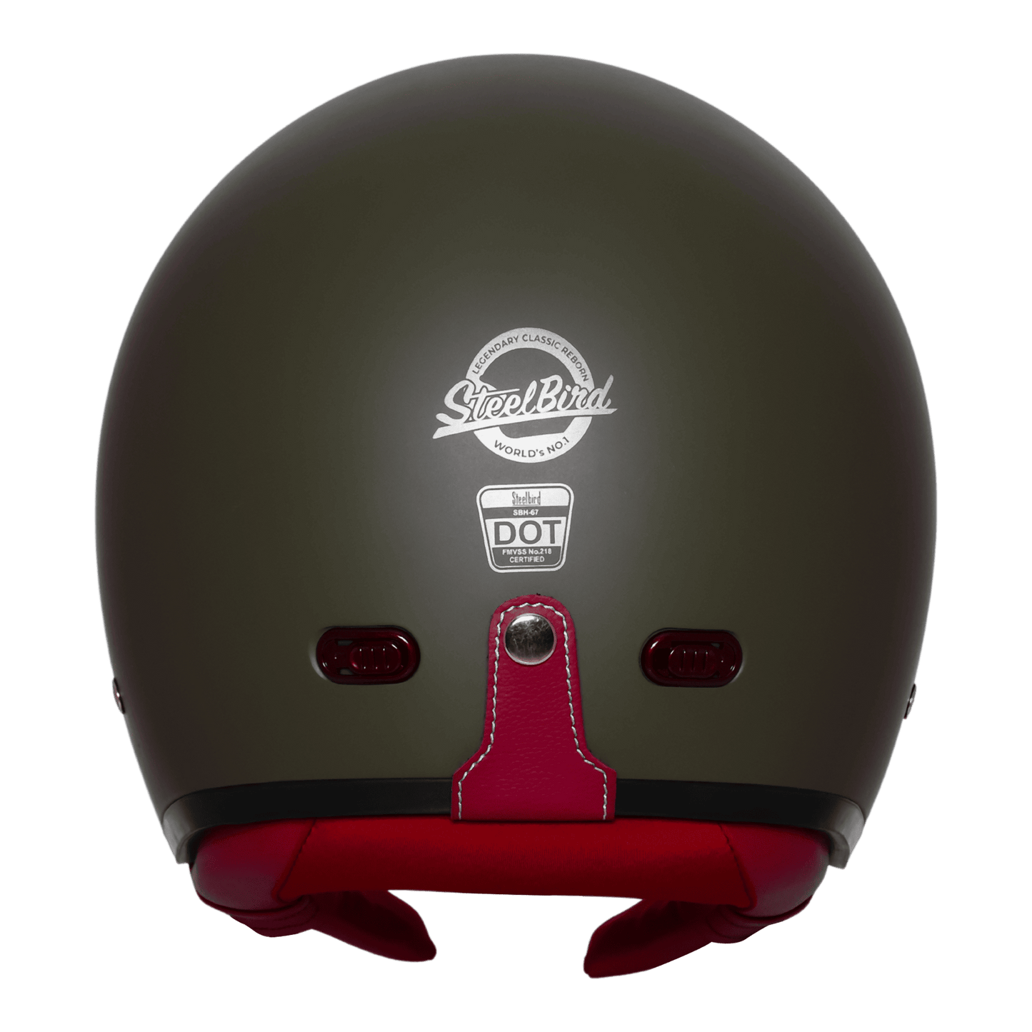 STEELBIRD SBH-67 VINTAGE DOT 5.O HELMET - MATT BATTLE GREEN