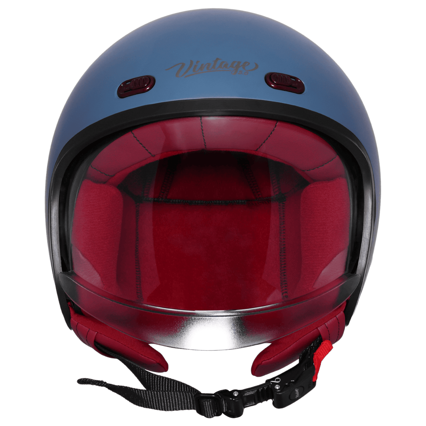 STEELBIRD SBH-67 VINTAGE DOT 5.O HELMET - MATT SQUADRON BLUE