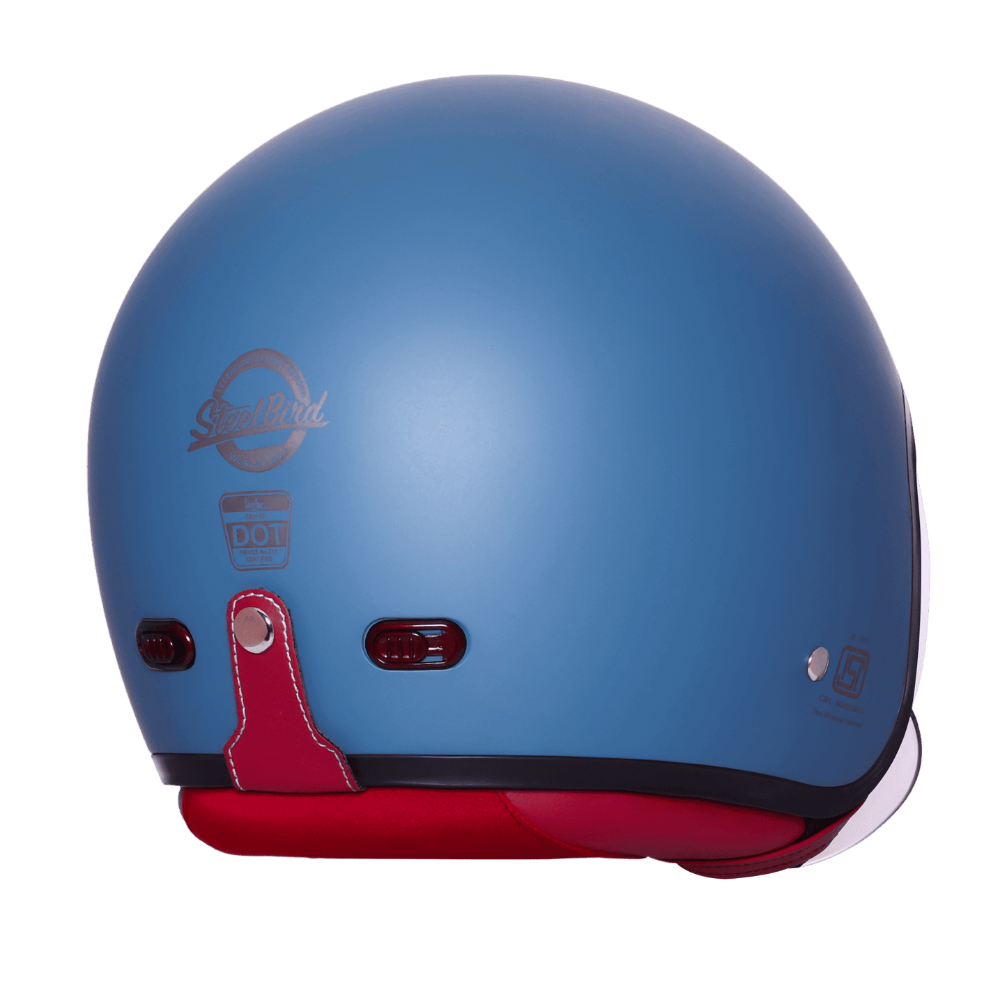 STEELBIRD SBH-67 VINTAGE DOT 5.O HELMET - MATT SQUADRON BLUE