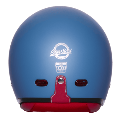 STEELBIRD SBH-67 VINTAGE DOT 5.O HELMET - MATT SQUADRON BLUE