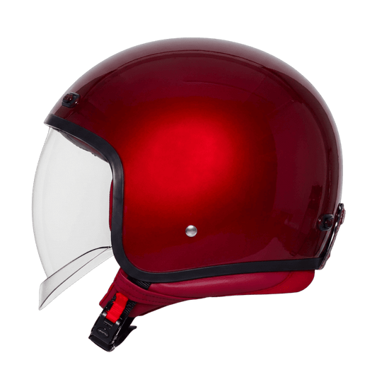 STEELBIRD SBH-67 VINTAGE DOT 5.O HELMET - GLOSSY CHERRY RED