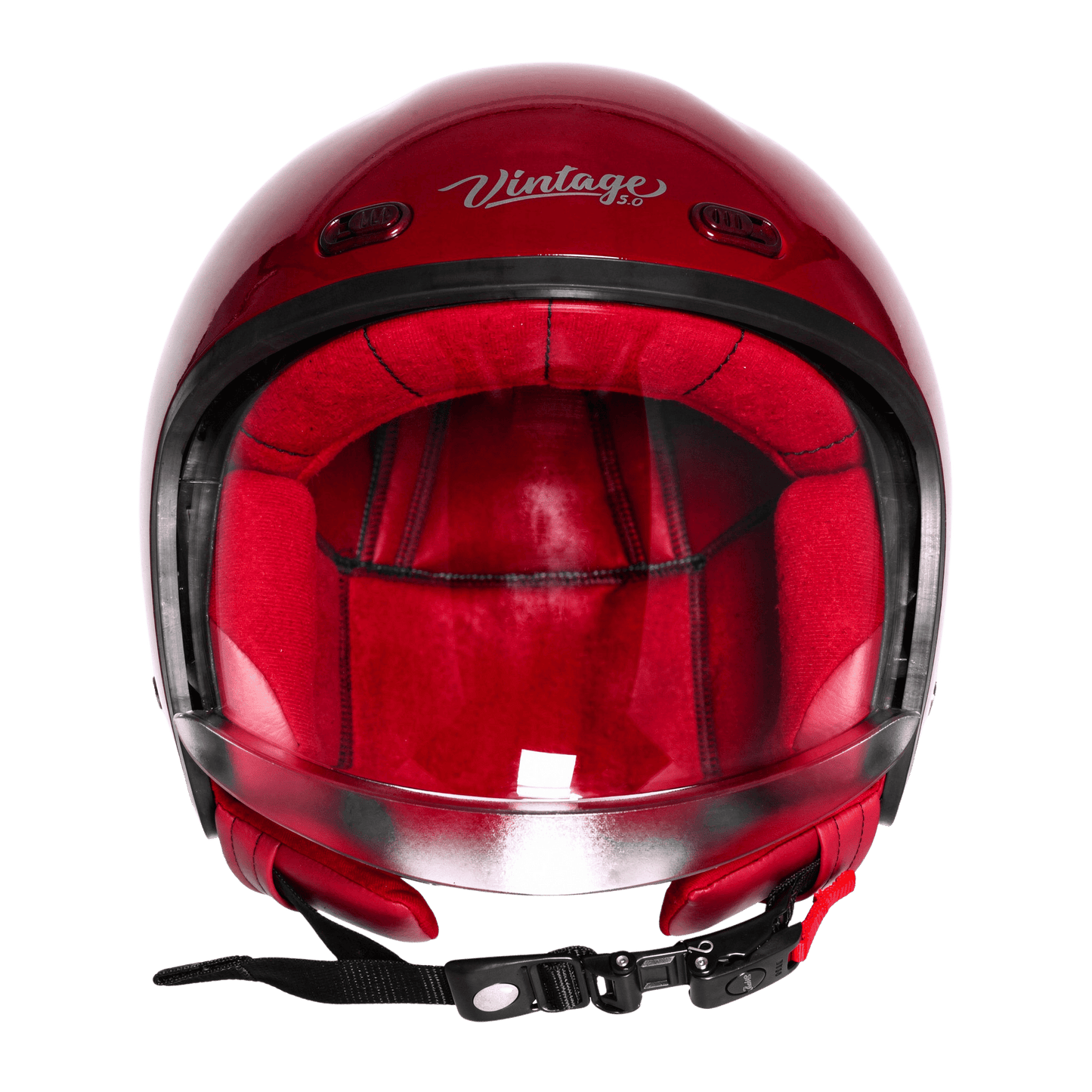 STEELBIRD SBH-67 VINTAGE DOT 5.O HELMET - GLOSSY CHERRY RED
