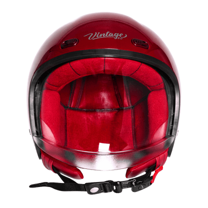 STEELBIRD SBH-67 VINTAGE DOT 5.O HELMET - GLOSSY CHERRY RED