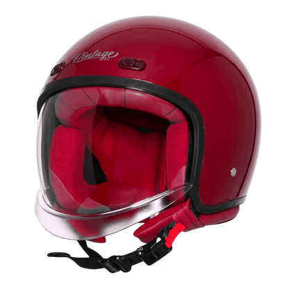 STEELBIRD SBH-67 VINTAGE DOT 5.O HELMET - GLOSSY CHERRY RED