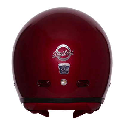 STEELBIRD SBH-67 VINTAGE DOT 5.O HELMET - GLOSSY CHERRY RED