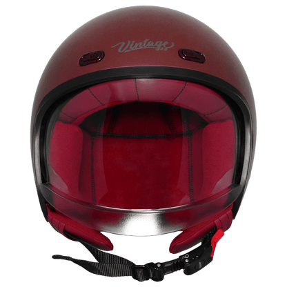 STEELBIRD SBH-67 VINTAGE DOT 5.O HELMET - MATT MAROON