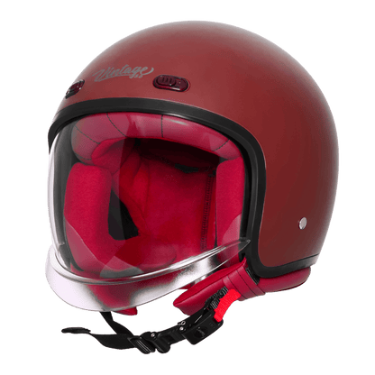 STEELBIRD SBH-67 VINTAGE DOT 5.O HELMET - MATT MAROON