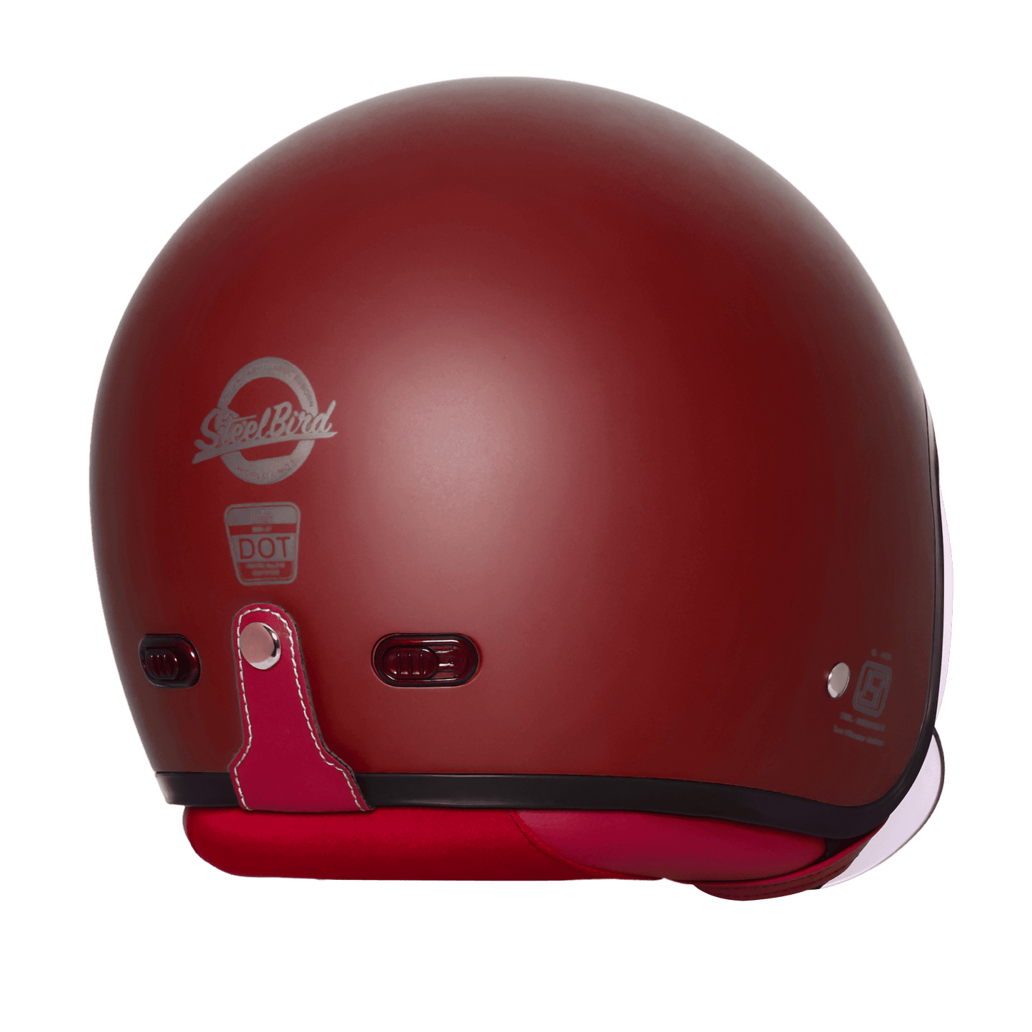 STEELBIRD SBH-67 VINTAGE DOT 5.O HELMET - MATT MAROON